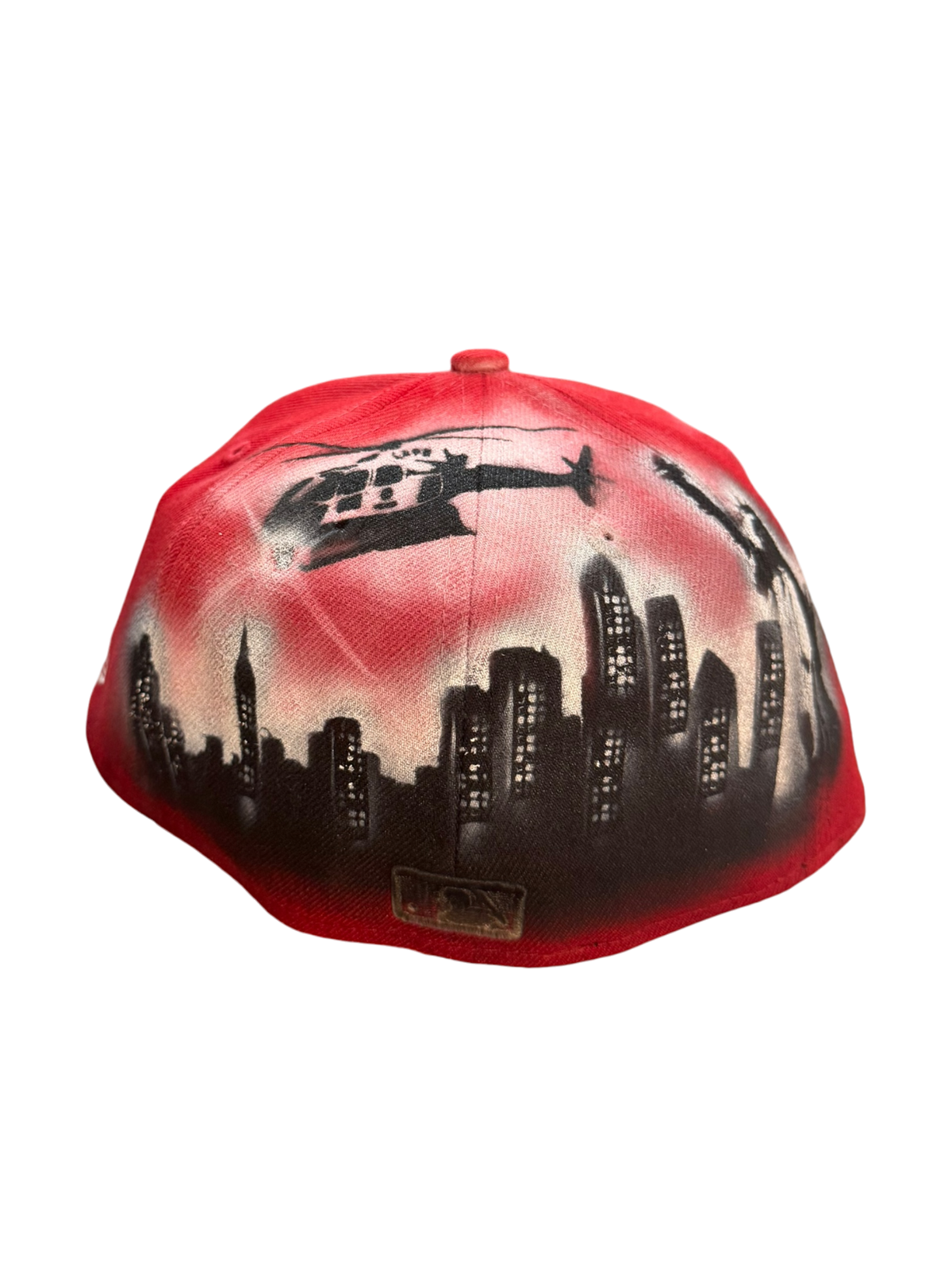 Size 7 1/8 Red NY Scarface/ Capone Airbrush Fitted