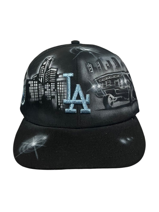 Size 7 3/8 Black LA Lowrider Fitted
