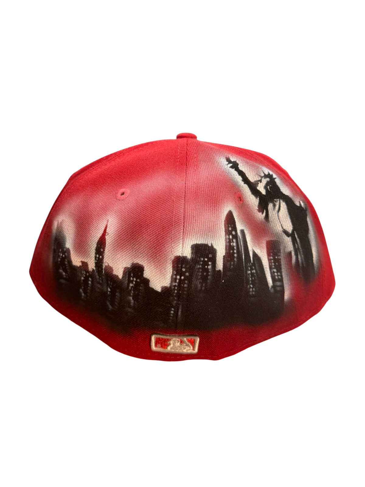 Size 7 3/8 Red NY Scarface/Capone Airbrush Fitted