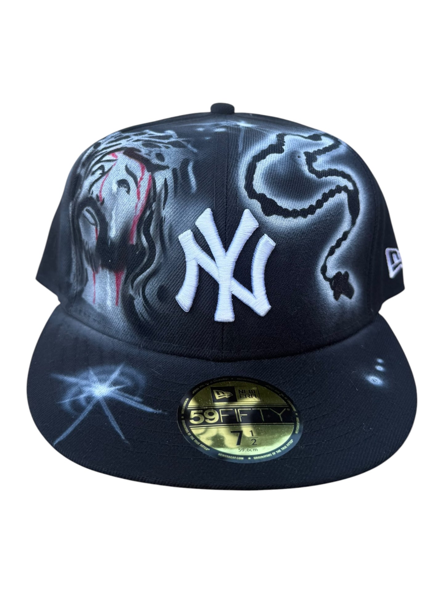 Size 7 1/2 NY Jesus Airbrush Fitted