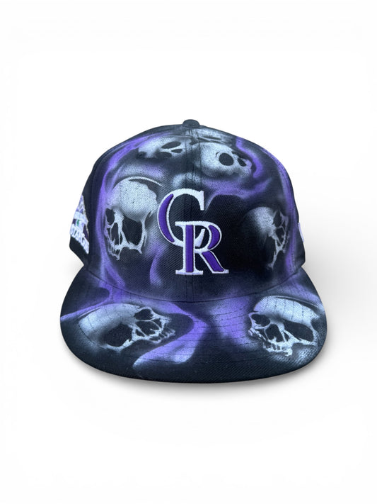 Size 7 1/8 CR Airbrush Skulls Fitted