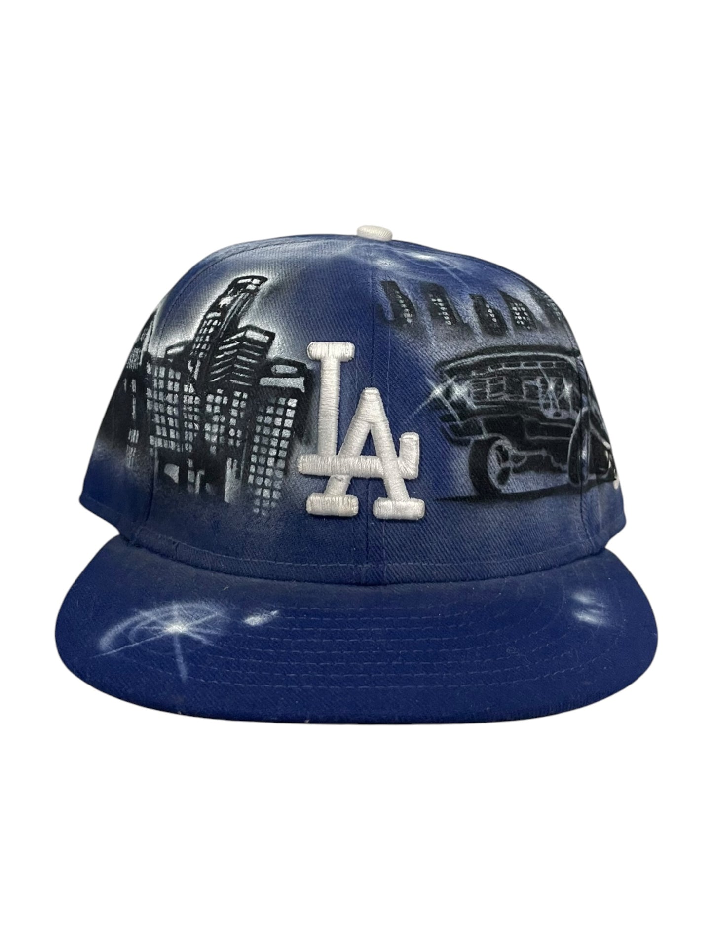 Size 7 3/8 Blue LA Lowrider Fitted