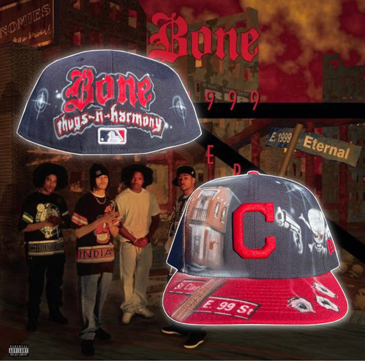Bone Thugs n Harmony Airbrush Fitteds (Navy/Red)
