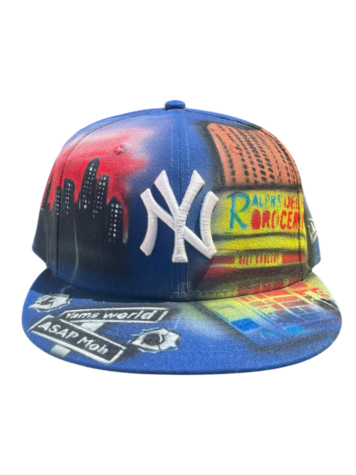 Size 7 3/8 Blue NY Bodega Airbrush Fitted