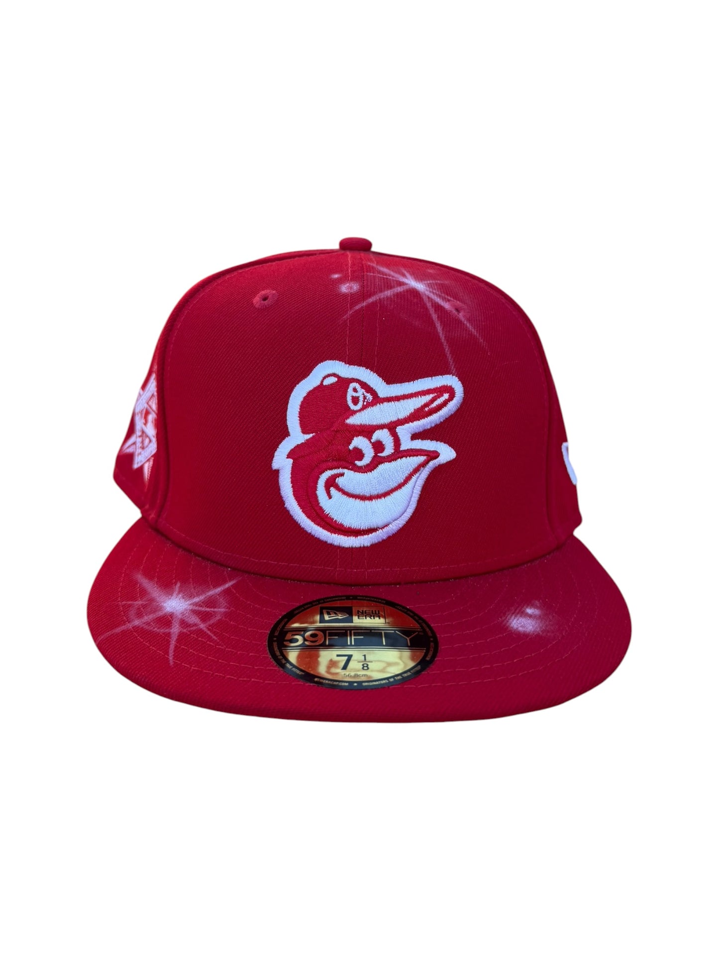 Size 7 1/8 Orioles Airbrush Fitted