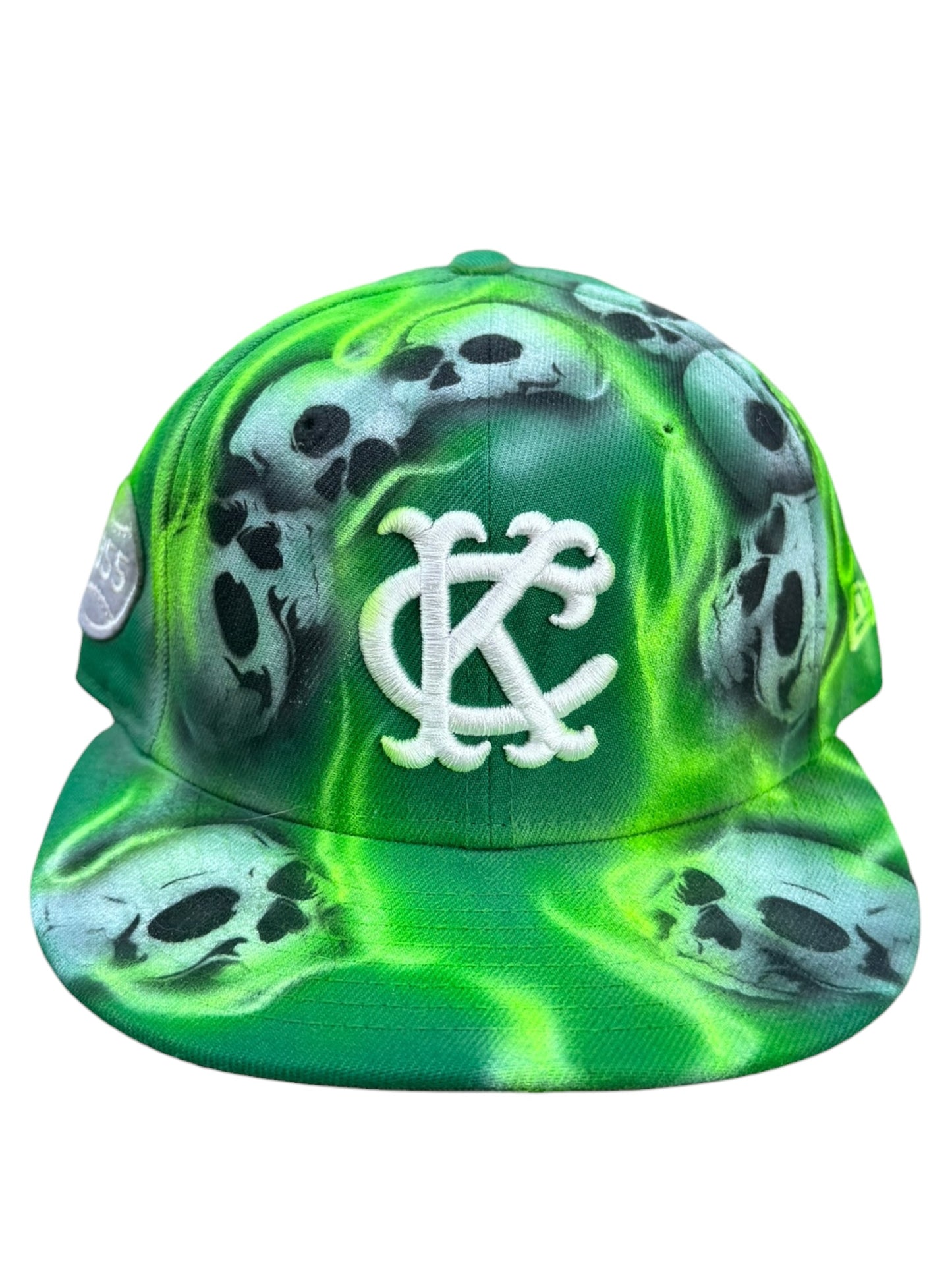 Size 7 3/8 KC Airbrushed Skulls Fitted