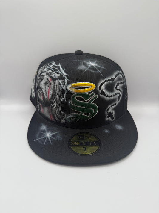 Size 7 Santos Jesus Face Airbrush Fitted
