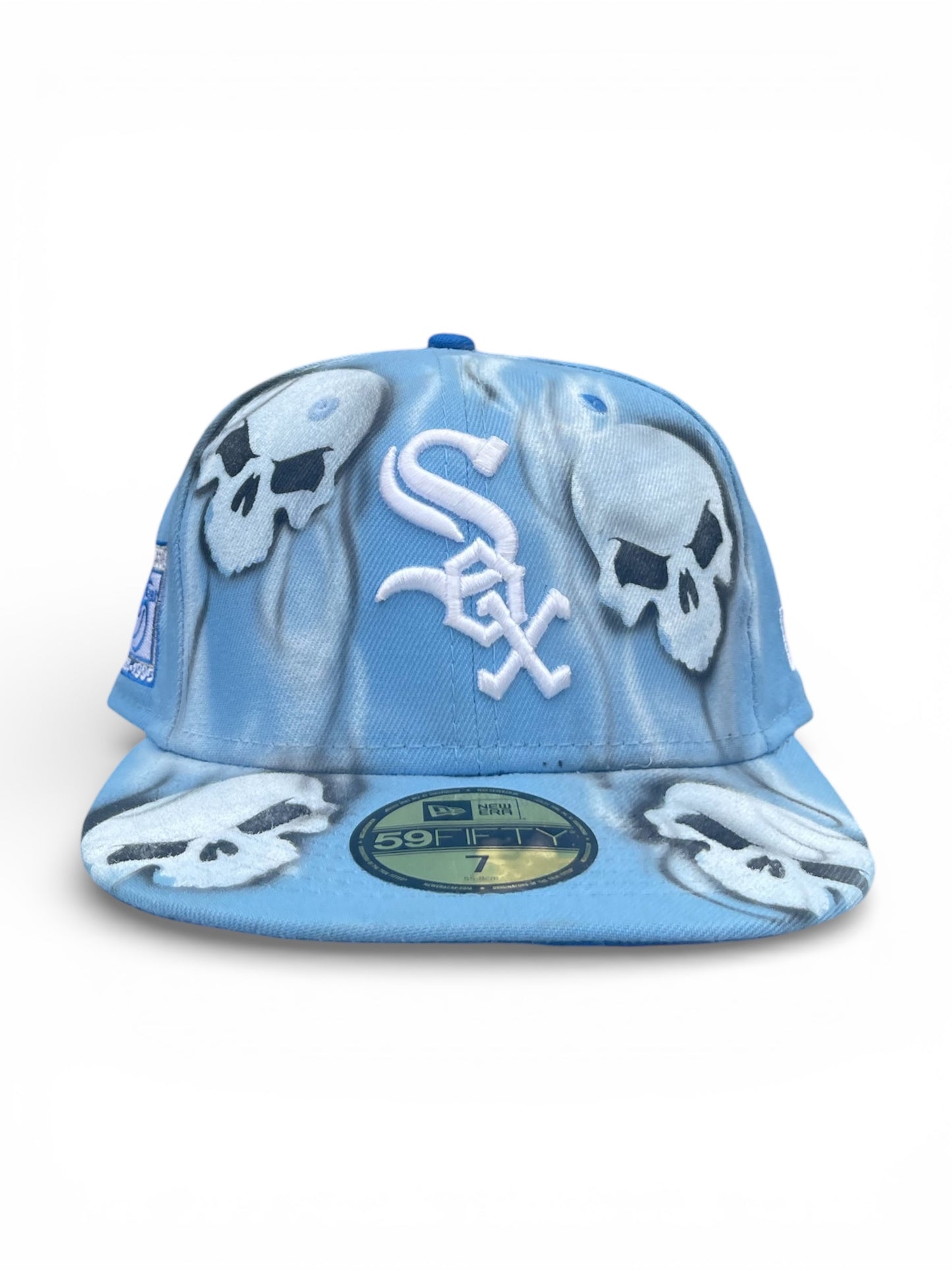 Size 7 Sox Skulls Airbrush Fitted