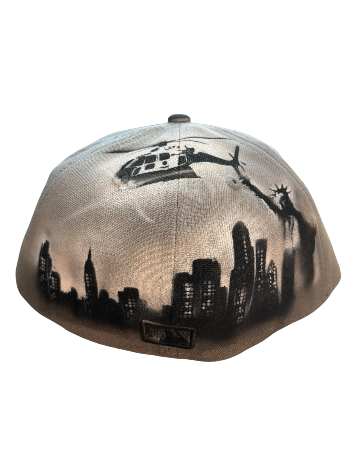 Size 7 3/8 Grey NY Scarface/Capone Airbrush Fitted