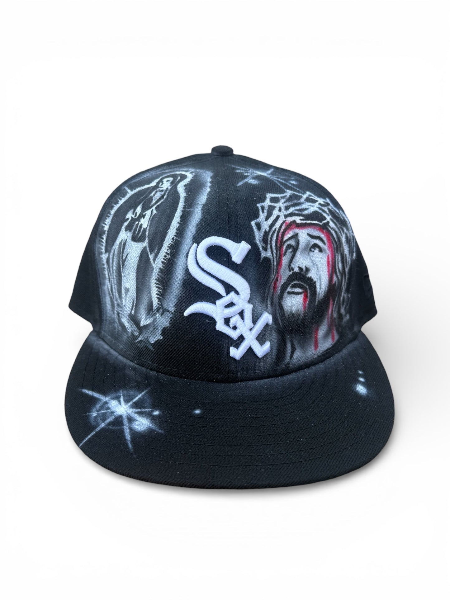 Size 7 1/8 Jesus Virgin Mary Fitted