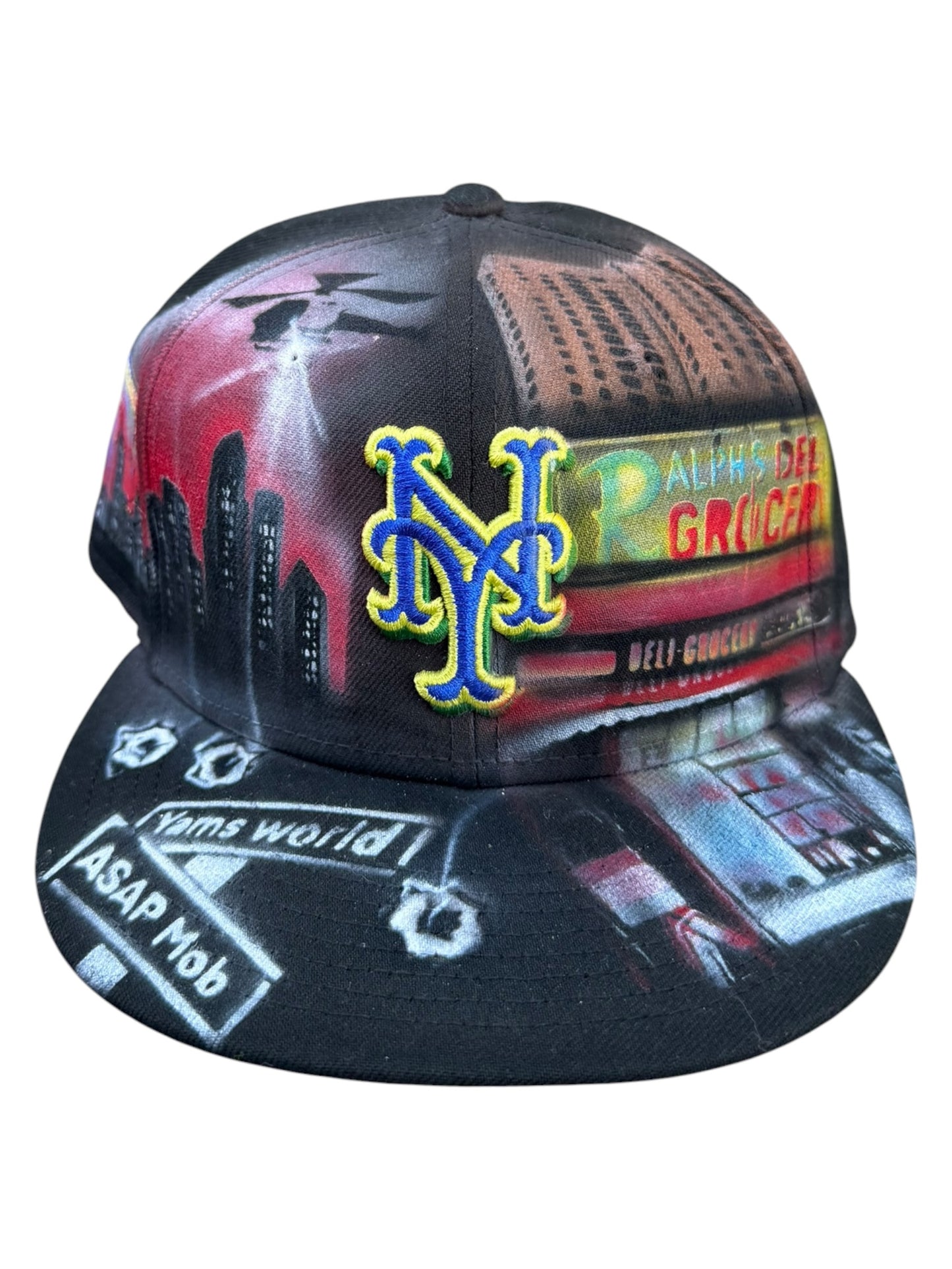 Size 7 1/8 Mets HarlemWorld Airbrushed Fitted