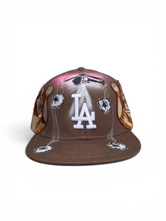 Airbrushed Brown LA Jon Stan Fitted